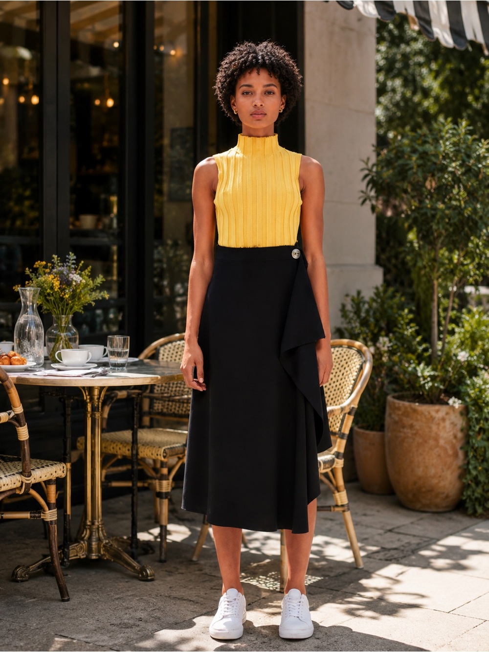 TOPSHOP BOUTIQUE WATERFALL WRAP PENCIL MIDI SKIRT